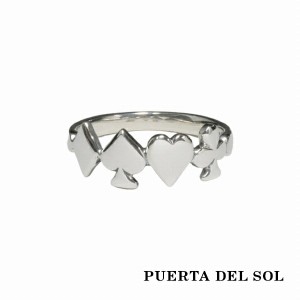 PUERTA DEL SOL Artisan スペード ハート クラブ ダイヤ トランプスート 図柄 リング(7号〜23号) シルバー950 ユニセックス シルバーアク