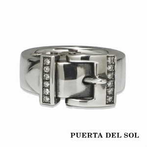 PUERTA DEL SOL ベルト バックル 太身 リング(7号〜25号) シルバー950 ユニセックス シルバーアクセサリー 銀 SV950 ブリタニアシルバー