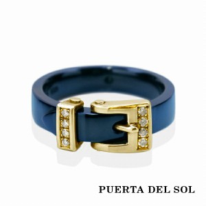 PUERTA DEL SOL ベルト バックル 細身 リング(7号〜25号) ブルー ゴールド シルバー950 K18 18金 チタンコーティング ユニセックス