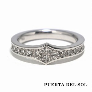 PUERTA DEL SOL シンメトリー デザイン ダイヤモンド 22石 凸型 リング(5号〜23号) ダイヤモンド プラチナ950 ユニセックス 指輪 メンズ