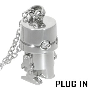 PLUG IN ステンレス ロボット ネックレス ペンダント サージカルステンレス 金属アレルギー アレルギーフリー ステンレスネックレス 機械