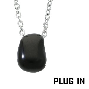 PLUG IN ブラック ナチュラル ビーン ネックレス ペンダント サージカルステンレス 金属アレルギー アレルギーフリー ステンレスネックレ