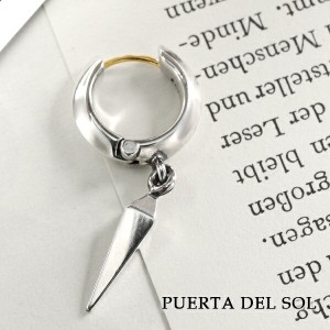 PUERTA DEL SOL 揺れる ペンデュラム フープピアス 1P 片耳用 シルバーアクセサリー ピアス シルバー950 18金ポスト K18 18金 シンプル 