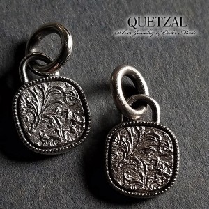 Quetzal スクウェアペンダント ペンダントトップ チェーンなし ブランド シルバーペンダント ネックレス シルバー925 メンズ ケツァール