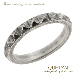 Quetzal スタッズリング 9号〜23号/シルバー925 シルバーリング メンズ シルバー 指輪 ブランド 大きいサイズ