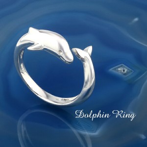 イルカ リング フリーサイズ 3〜11号 調節可能 シルバー925 指輪 リング ドルフィン 海 夏 定番 動物 生き物 水族館 フェミニン かわいい