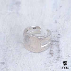 Edda エッダ シンプル 印台 シルバーリング 6〜8号 シルバー925 銀 レディース ユニセックス 細身 リング 女性用指輪 印台リング