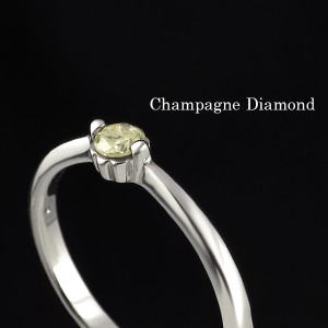 シャンパンゴールド ダイヤモンド プラチナコート シルバーリング 9号 ダイヤモンド 指輪 女性用 ダイヤモンドリング