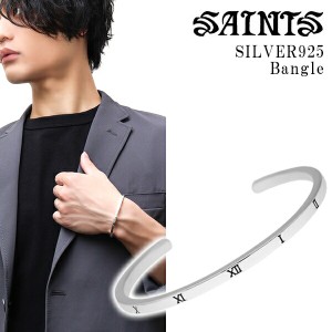 SAINTS セインツ 時空 バングル シルバー メンズバングル ブレスレット メンズ シルバー925 シルバーアクセ シルバーバングル ローマ数字