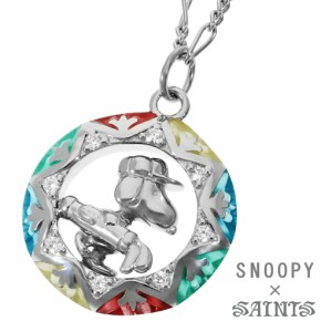 SNOOPY × SAINTS ステンド スヌーピー ゴルフ シルバー ネックレス ペンダント レディースネックレス 公式 PEANUTS グッズ コラボ