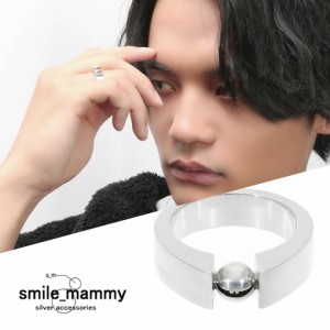 smile_mammy スマイルボール リング 指輪 1〜27号 シルバー925 丸 玉 ボール ニヤニヤ スマイル 笑顔 歯 口 不気味 ホラー ダーク グロテ