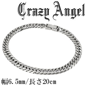 【Crazy Angel】サージカルステンレス ブレスレット 6面Wキヘイ 6.5mm