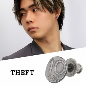 THEFT セフト カーブ コイン ピアス 1P 片耳用 シルバー 10’COIN PIERCE 硬貨 銀貨 モチーフ ビンテージ ヴィンテージ アンティーク調