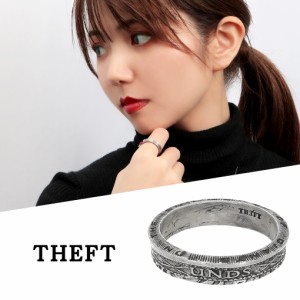 THEFT セフト 細身 コイン リング 指輪 7〜21号 シルバー SILVER COIN RING 硬貨 銀貨 モチーフ ビンテージ ヴィンテージ アンティーク調