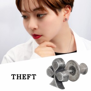 THEFT セフト クローバー モチーフ ピアス 1P 片耳用 シルバー SILVER CLOVER トランプ マーク ビンテージ ヴィンテージ アンティーク調