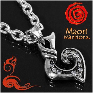 Maori warriors Love 愛 シルバー チャーム メンズネックレス