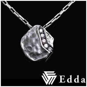 ナチュラルプレート ジルコニアライン シルバーネックレス 【Edda/エッダ】 送料無料/メンズ 男性 ペンダント シンプル