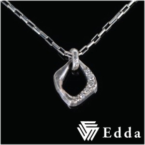 ★送料無料★【Edda/エッダ】 ナチュナル/フレーム ジルコニア シルバーネックレス【専用BOX付】/メンズ ペンダント シルバー925