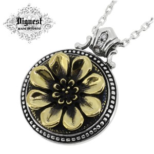 【Dignest ディグニスト】Circle Flower Necklace(チェーン付ペンダントトップ ペンダントヘッド) ネックレス サークル アラベスク 唐草 