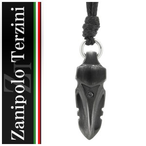 スモールダガー サージカルステンレス ネックレス (ワックスコットンコード付)Zanipolo Terzini/メンズ/ブランド/金属アレルギー