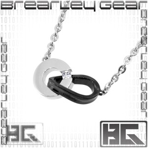 【Brearley Gear/ブレアリーギア】 ブラック ダブルリング サージカルステンレス ネックレス /メンズ 男性 ペンダント