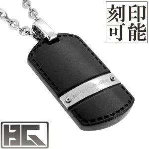 Brearley Gear ステッチ ライン ブラック ドッグタグ サージカルステンレス ネックレス 刻印 メッセージ刻印 名入れ 印字 ステンレス