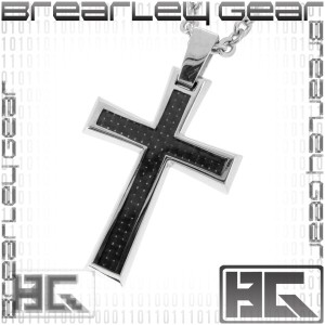 【Brearley Gear/ブレアリーギア】カーボン ライン クロス サージカルステンレス ネックレス  /メンズ 男性