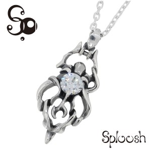 【Sploosh(スプルーシュ)】ジルコニア シルバーネックレス(チェーン付きペンダントトップ ペンダントヘッド)メンズ ネックレス ブランド 