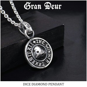 GRAN DEUR ダイス ダイヤモンド シルバーネックレス(チェーン付)シルバー925/メンズ ネックレス ブランド
