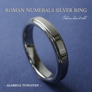 ローマ数字クロック タングステンリング 7〜21号 リング タングステン 指輪 ローマ数字 アクセサリー 時計 グレー かっこいい シンプル