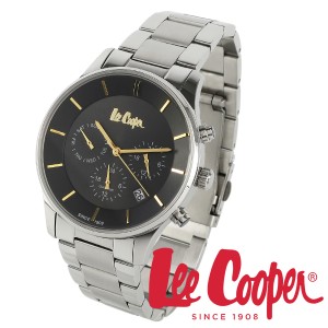 Lee Cooper 腕時計 ブランド ウォッチ lc6857.350 シルバー×ブラック×ゴールド リークーパー 時計 メンズ 紳士 クォーツ ステンレス