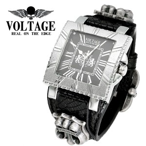 VOLTAGE ヴォルテージ BRAVE 4 ブラック 腕時計 メンズ ブランド 時計 腕 日本製 シチズン 革ベルト ベルト 革 スクエア 四角 ローマ数字