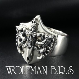 ウルフマン BRS ケルティック ウルフ リング 19〜23号 シルバー925 シルバーアクセサリー シルバーリング 指輪 エンブレム 勲章 オオカミ