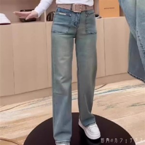 パンツ ボトムス夏 デニムパンツ ロング マキシ ポケット ハイウエスト ブルーデニム 薄手生地 かわいい 大人可愛い 大人女子 綺麗 シン