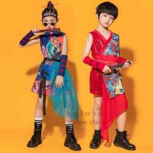 3点セット 子供服 ヒップホップ キッズダンス衣装 セットアップ jazz HIPHOP ジャズ 練習着 演出 キッズ ダンス衣装 大量注文対応♪