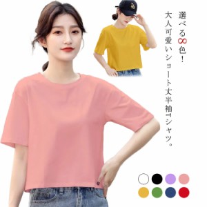 ショートTシャツ レディース カットソー トップス 半袖tシャツ ショート丈レディースファッション トップス Tシャツ カットソー