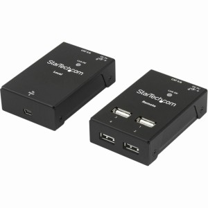 StarTech.com USBエクステンダー／40m／Cat6/Cat5 LANケーブル使用／4ポート USB 2.0ハブ付／電源アダプター付属／Type-A拡張 スプリッタ