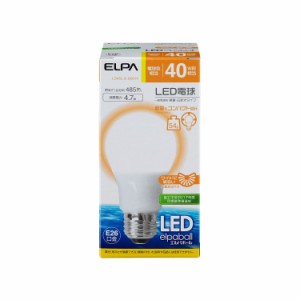 ELPA エルパ LED電球 一般電球A形 40W形 口金直径26mm 電球色 広配光 LDA5L-G-G5014