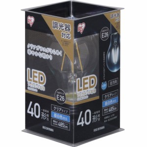 アイリスオーヤマ LED電球 フィラメント 口金直径26mm 40W形相当 昼白色 全配光タイプ 調光器対応 クリア LDA4N-G/D-FC