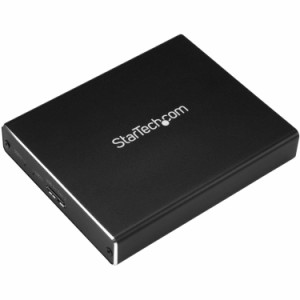 StarTech.com USB接続 M.2 NGFF SATA SSD対応デュアルスロットアダプタケース USB 3.1(10Gbps)接続 ケーブル付属 RAID対応 SM22BU31C3R