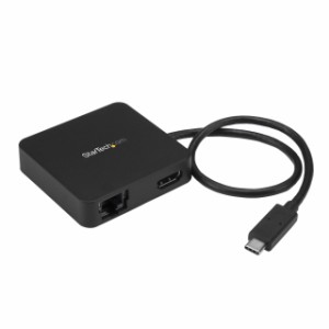 StarTech.com マルチポートアダプター／USB Type-C／シングルモニタ／4K HDMI／1x USB-A 1x USB-C ハブ／GbE／USB Type-Cハブ ノートPC 