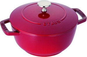 staub ストウブ 「 ワナベ チェリー M 18cm 」 両手 鋳物 ホーロー 鍋 炊飯 2合 IH対応 日本正規販売品 Wa-NABE 40501-007