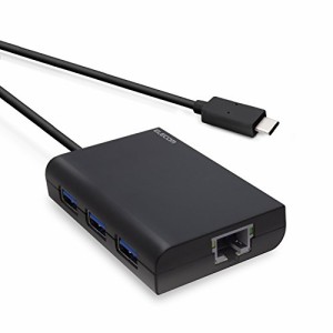 エレコム 有線LANアダプター USB3.1 Gen1 (USB3.0) Type-C USB-C→RJ45 変換アダプター ギガビット USBハブ (USB-A×3ポート) Macbook対