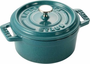 staub ストウブ 「 ミニ ピコ ココット ラウンド ミント 10cm 」 小さい 両手 ホーロー 鍋 IH対応 日本正規販売品 La Cocotte Round Mint