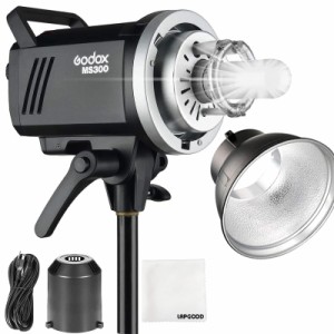 Godox MS300 Compact Studio Flash 300W 2.4Gワイヤレスモノライト、150Wモデリングランプ 出力安定性、抗プリフラッシュ、Bowensマウン