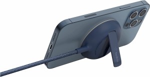 Belkin MagSafe認証 ワイヤレス充電パッド iPhone 15/14/13/12 最大15W急速充電 キックスタンド付き ブルー WIA004btBL