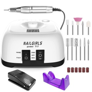 NAILGIRLS　電動ネイルマシン　11個のビット　ネイルマシン　卓上式 電動ネイルケアキット　ネイルケア　ジェルネイルケア　オフ　ネイル