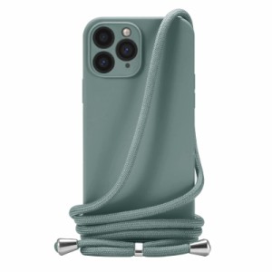 Handodo Apple iPhone 11 Pro Max用 ケース iPhone 11 Pro Max カバー ネック ショルダー ストラップ付き スマホ シリコン カバー 紐付き