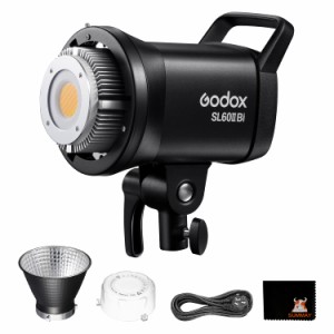 Godox SL60IIBi 75W LED ビデオライト、Bowens マウント 25100Lux@5600K、デュアル色温度、0%-100% 輝度調整、アプリ制御、インタビュー