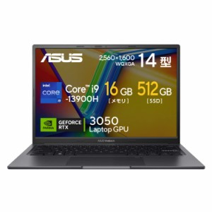 ASUS ノートパソコン Vivobook 14X 14インチ 第13世代 Core i9-13900H メモリ16GB SSD512GB WPS Office搭載 Windows11 バッテリー駆動7.2